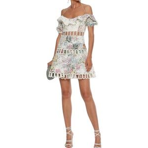 Zimmermann Floral-print broderie halterneck dress